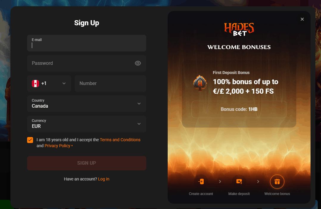 Como Registar no Hadesbet Casino – Passo a Passo